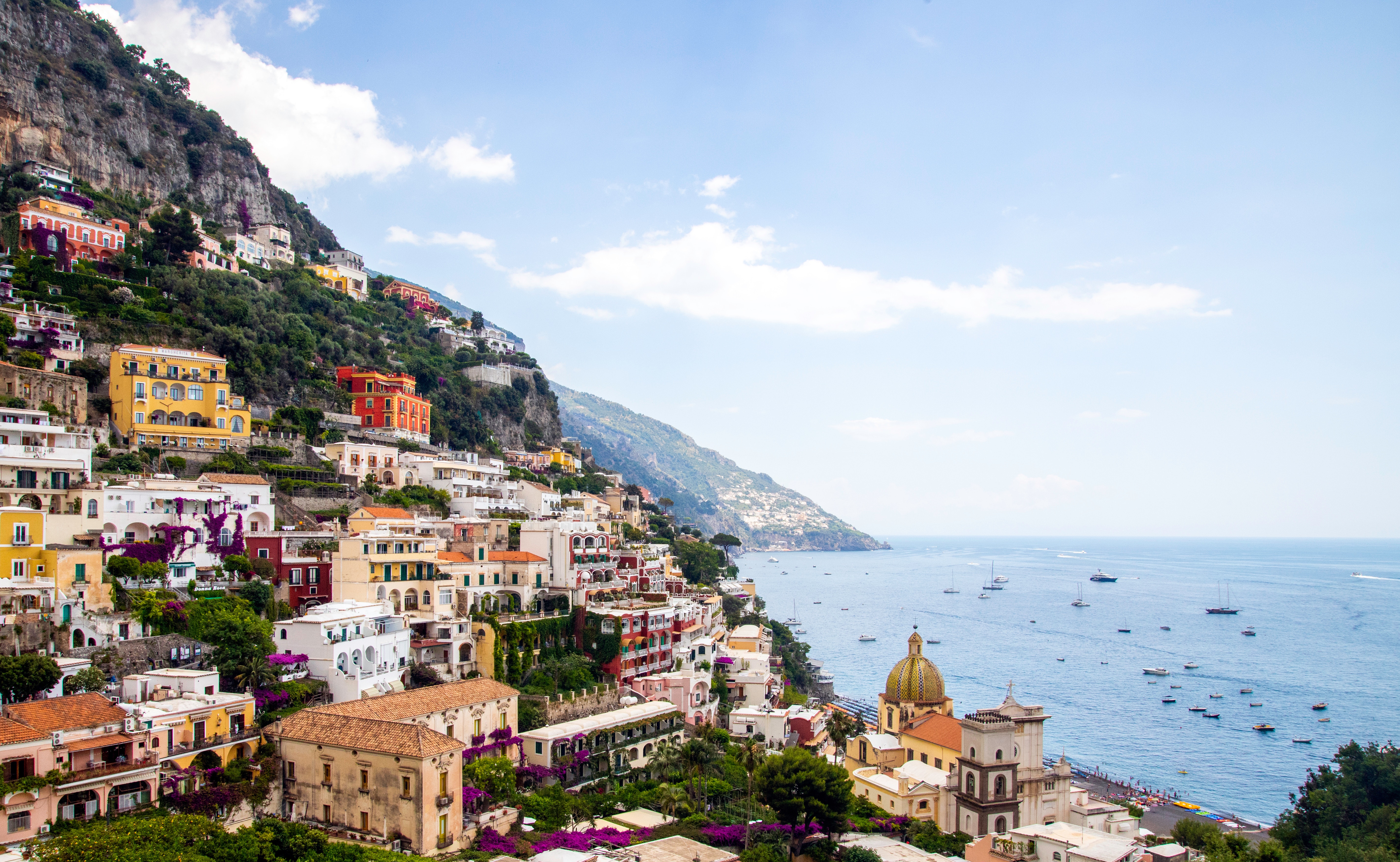 coastal beach in positano italy